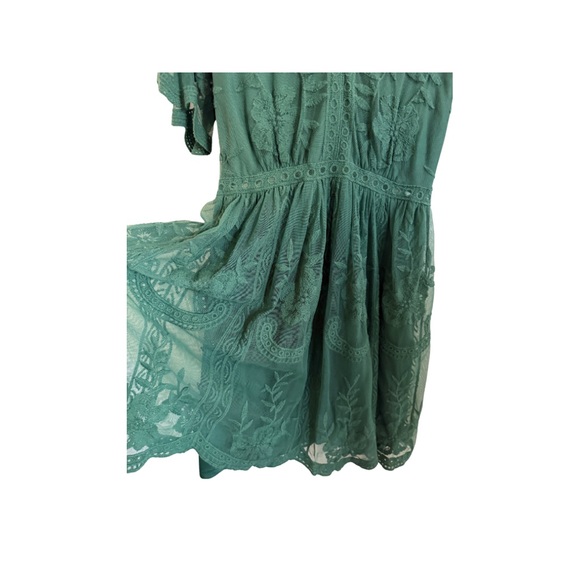 Altar'd State Emerald Lace Mini Dress - Picture 4 of 5